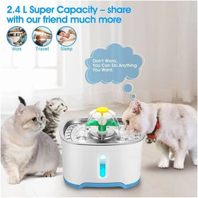 Cat Water Fountain 2.4L — Silent Pump, Filtered Fresh Water 24/7